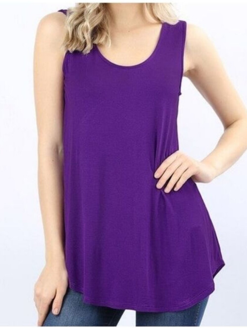 ZENANA Purple Sleeveless Tank Top Size 1XL NWT